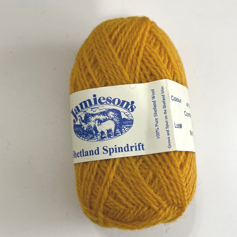 Jamiesons of Shetland Spindrift Wool Yarn 410 Cornfield 25g Lot 6432 Mustard